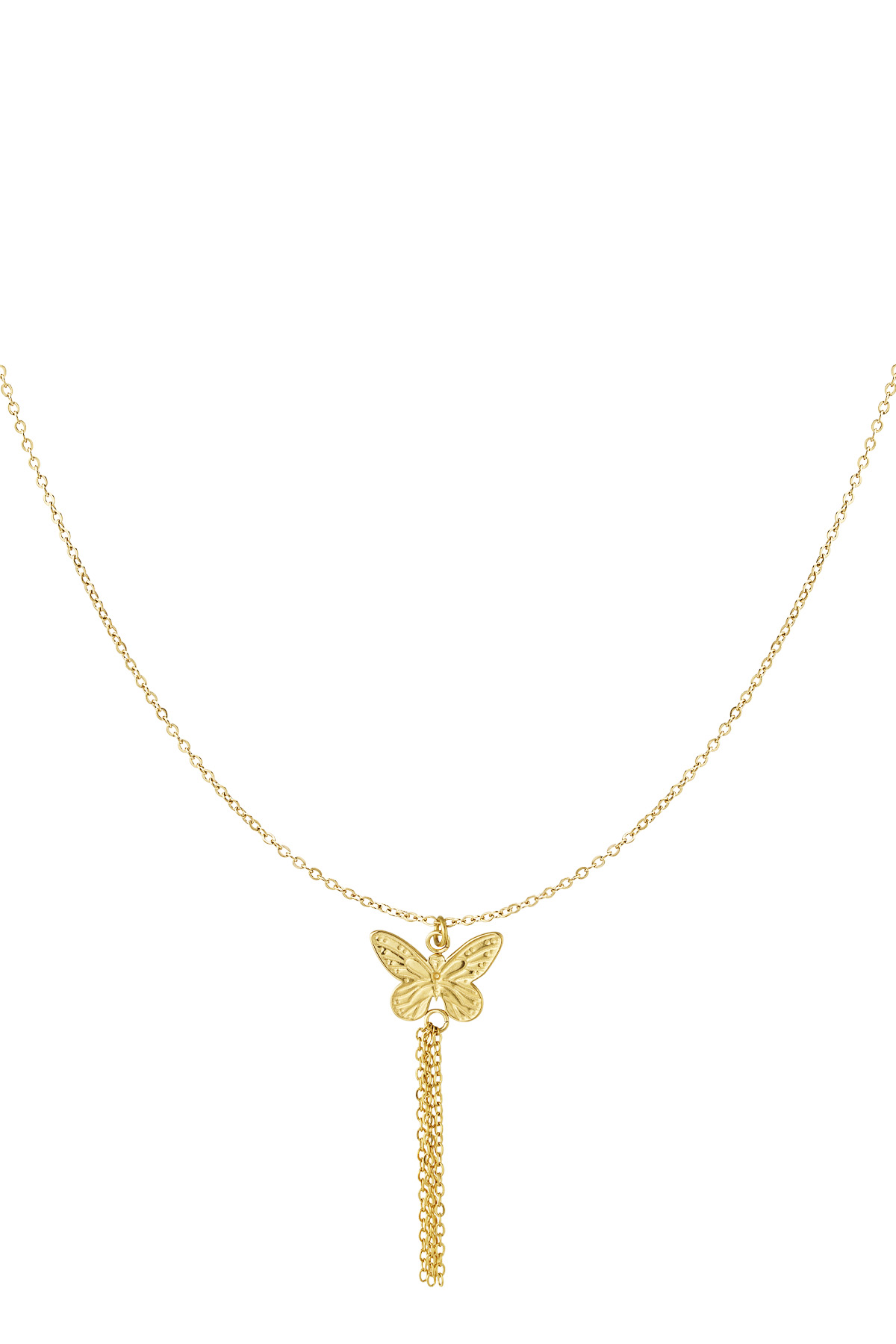 Butterfly necklace with chains - Gold