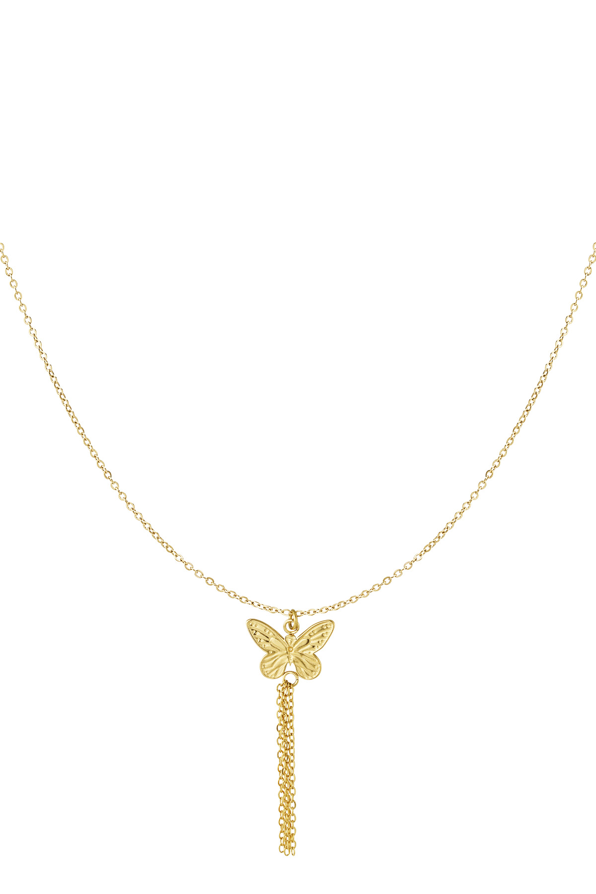 Butterfly necklace with chains - Gold color