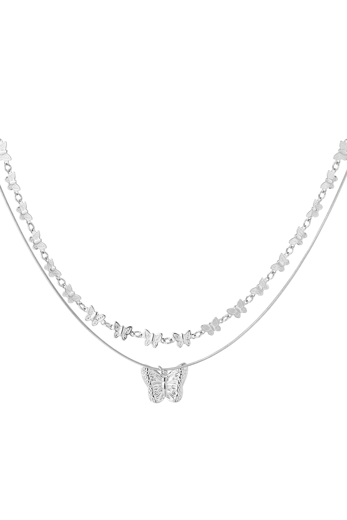 Necklace with butterflies - Silver