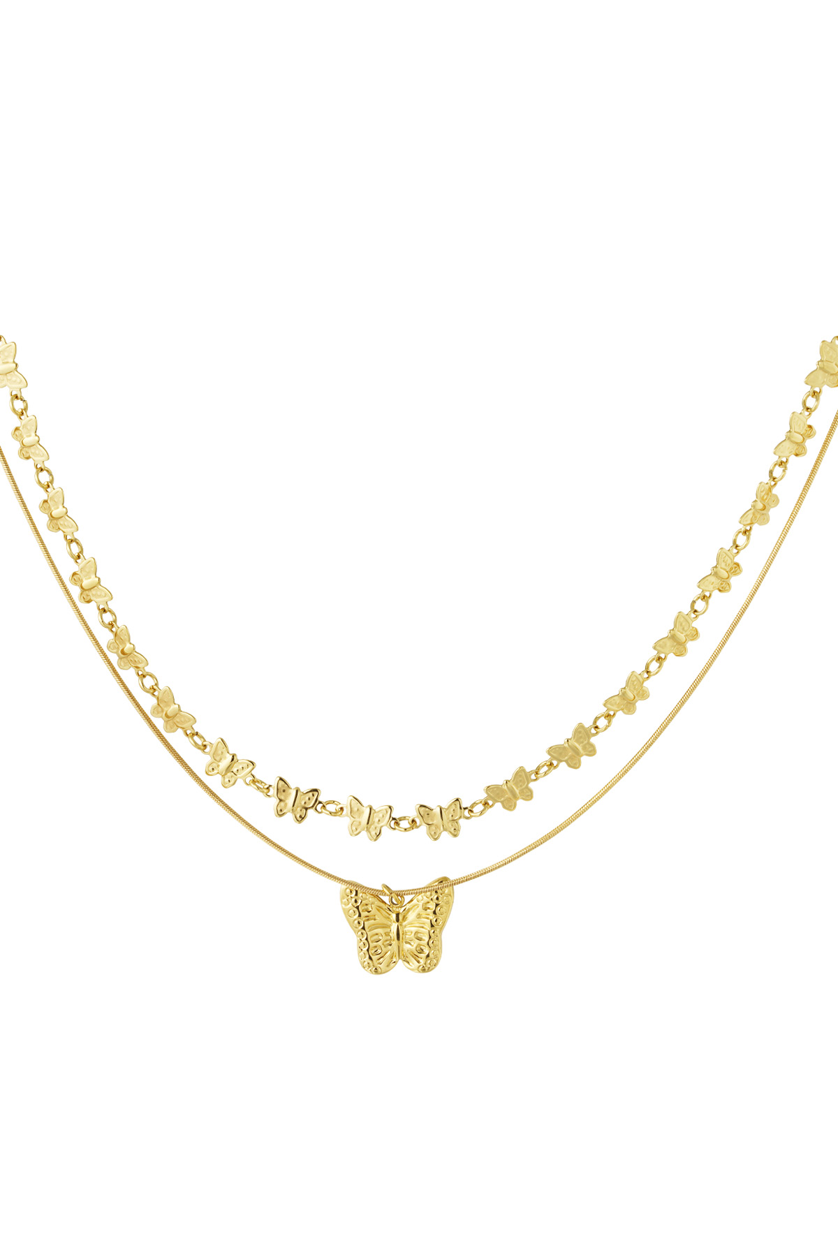Halskette mit Schmetterlingen – Gold