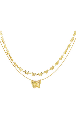 Necklace with butterflies - Gold h5 