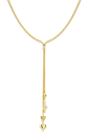 Long necklace with heart charms - gold  h5 