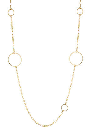 Long necklace with various oval charms - gold  h5 