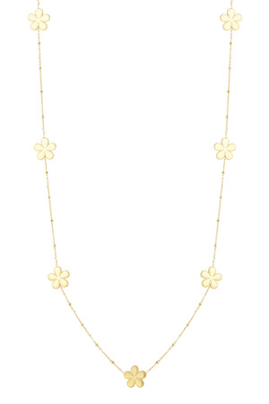 Lange Halskette mit Kugeln und Blumen – Gold h5 