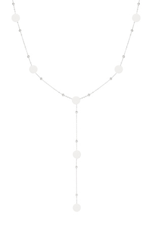 Lange Halskette mit runden Kreisen – Silber h5 