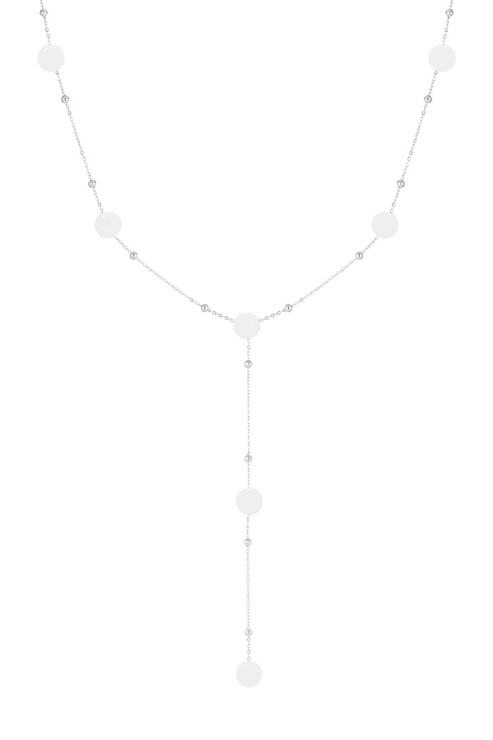Lange Halskette mit runden Kreisen – Silber 