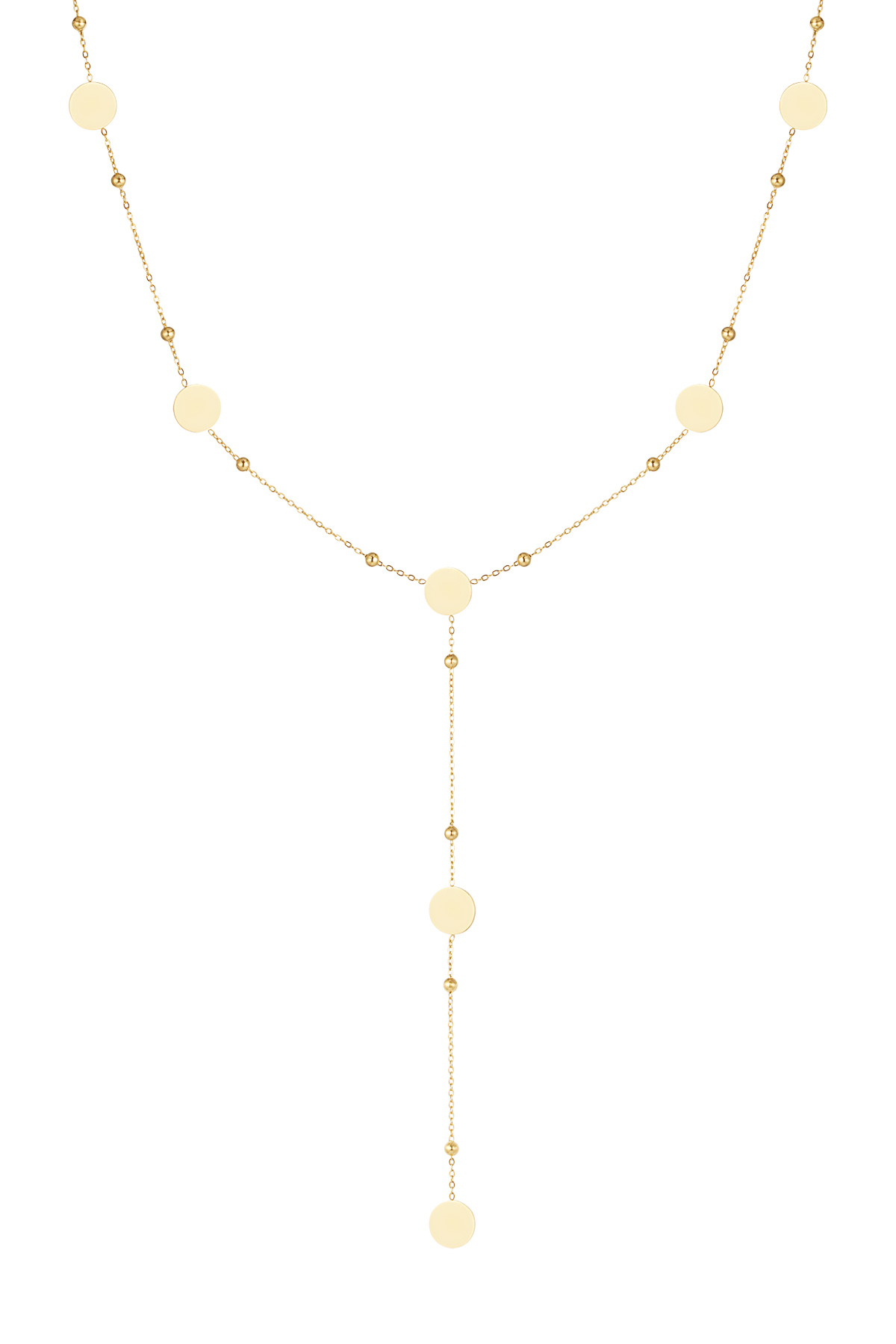 Long necklace circles all over - Gold color 2