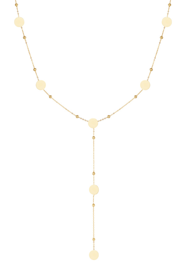 Long necklace circles all over - gold