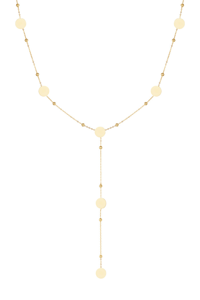 Long necklace circles all over - gold 