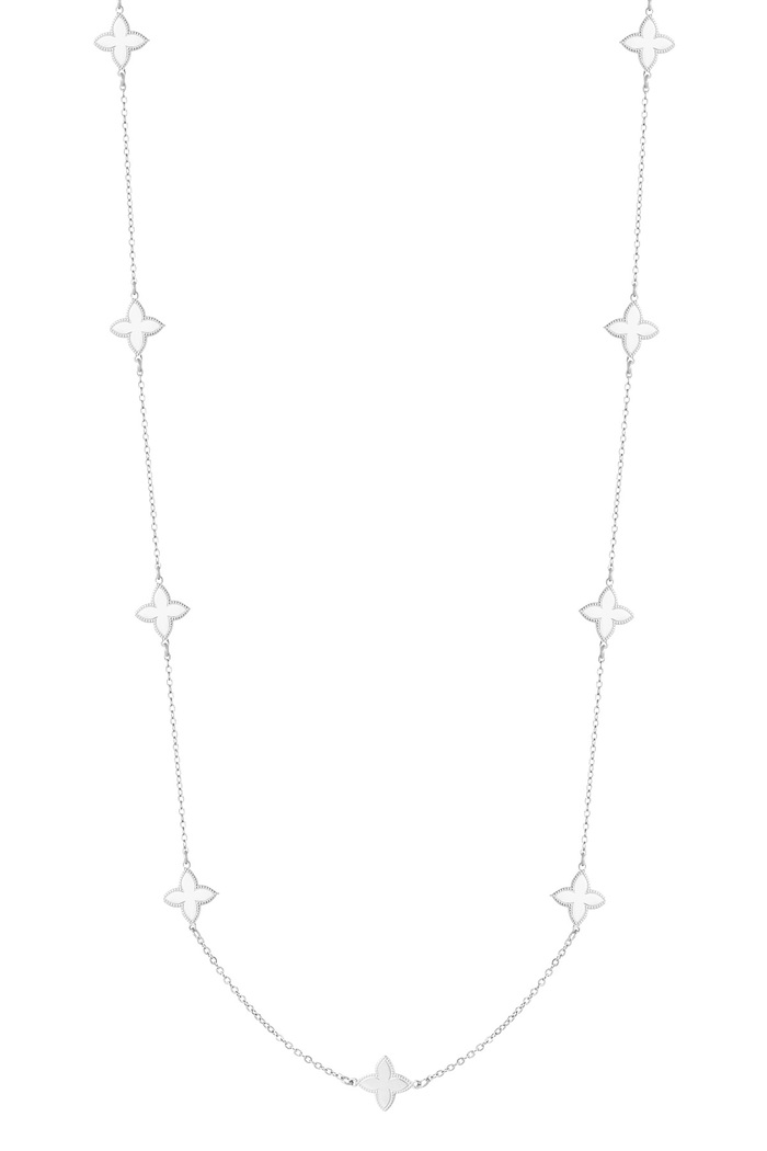 Collana lunga con ciondoli a forma di trifoglio - argento 