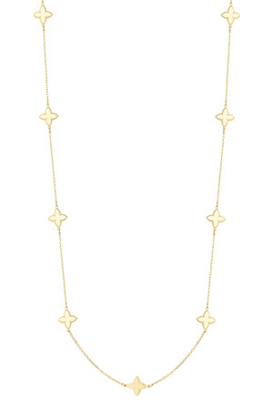 Lange Halskette mit Kleeblatt-Anhängern – Gold  h5 