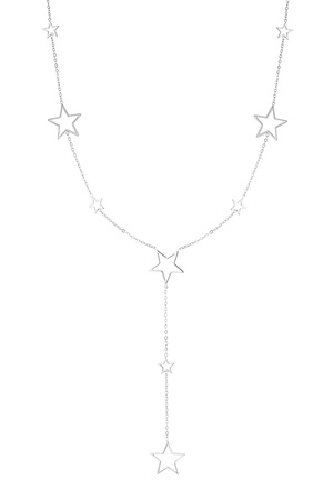 Lange Halskette mit verschiedenen Sternanhängern – Silber h5 