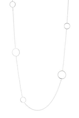 Lange Halskette mit verschiedenen runden Anhängern – Silber  h5 