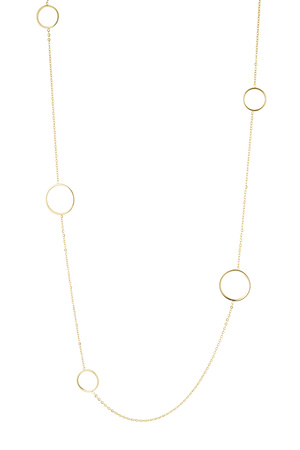 Lange Halskette mit verschiedenen runden Anhängern – Gold  h5 