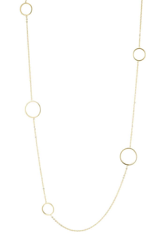 long necklace with various round charms - gold  