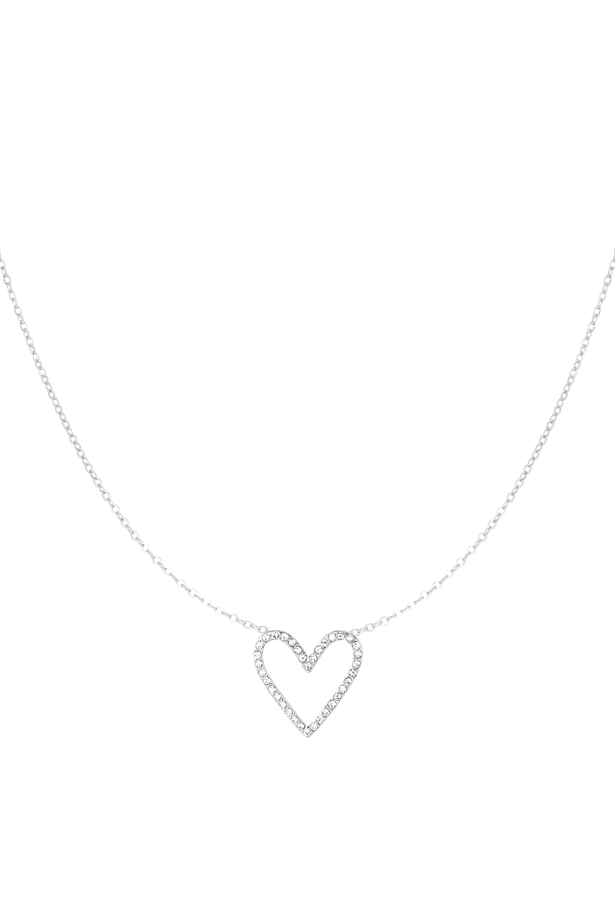 Glitter lover necklace - silver