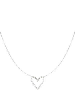 Glitter lover necklace - silver h5 