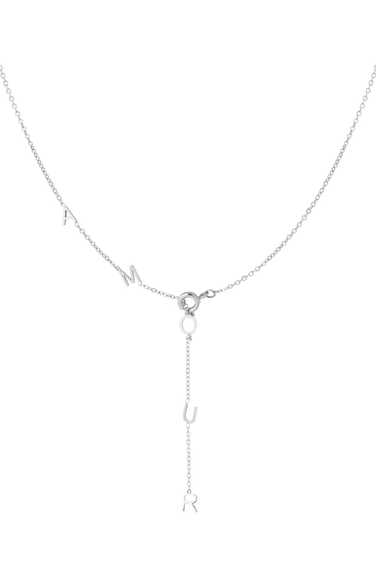 Long necklace amour - silver h5 