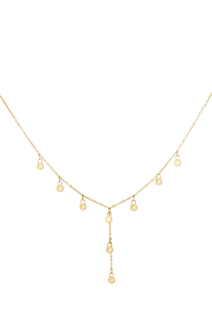 Lange Halskette mit runden Anhängern – Gold  