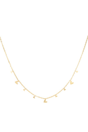 Ketting hartjes all over - goud h5 