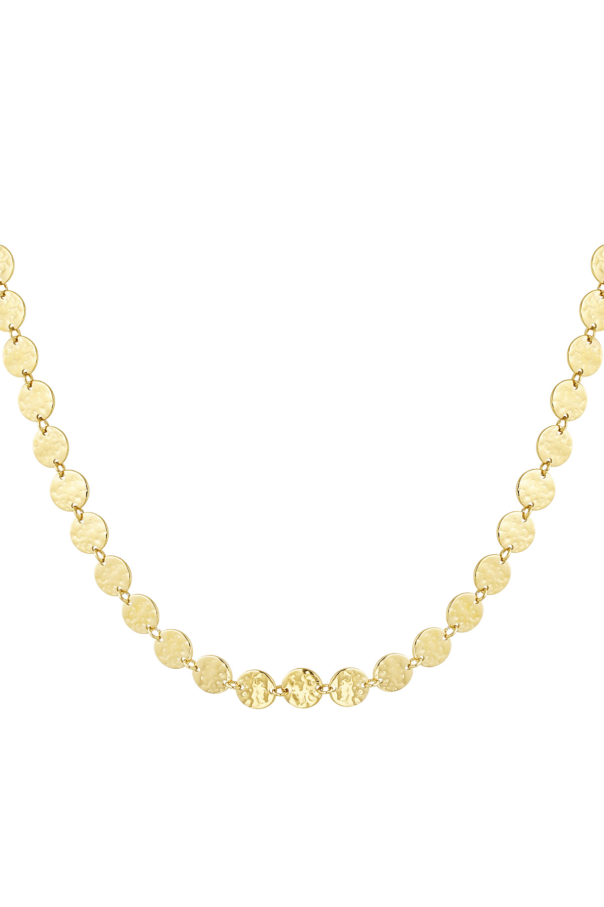 Round vintage necklace - gold h5 