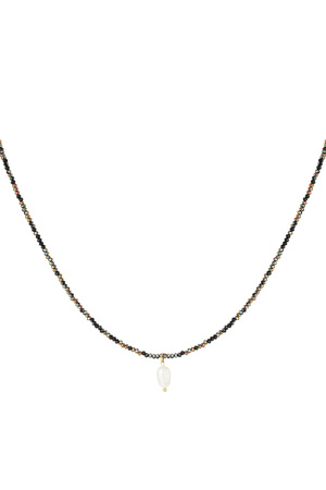 Halskette feinster Minimalismus - Schwarz Gold h5 
