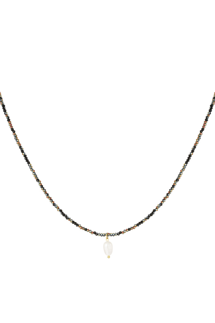 Halskette feinster Minimalismus - Schwarz Gold 