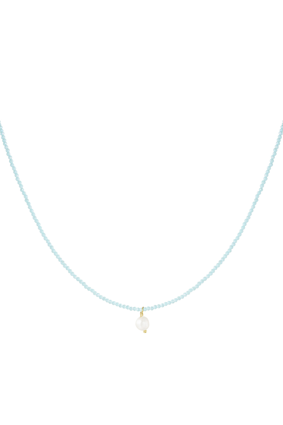 Necklace fancy moment pearl - blue gold h5 