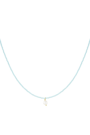 Necklace fancy moment pearl - blue gold h5 