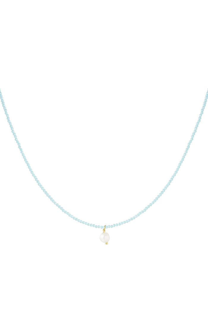 Necklace fancy moment pearl - blue gold 