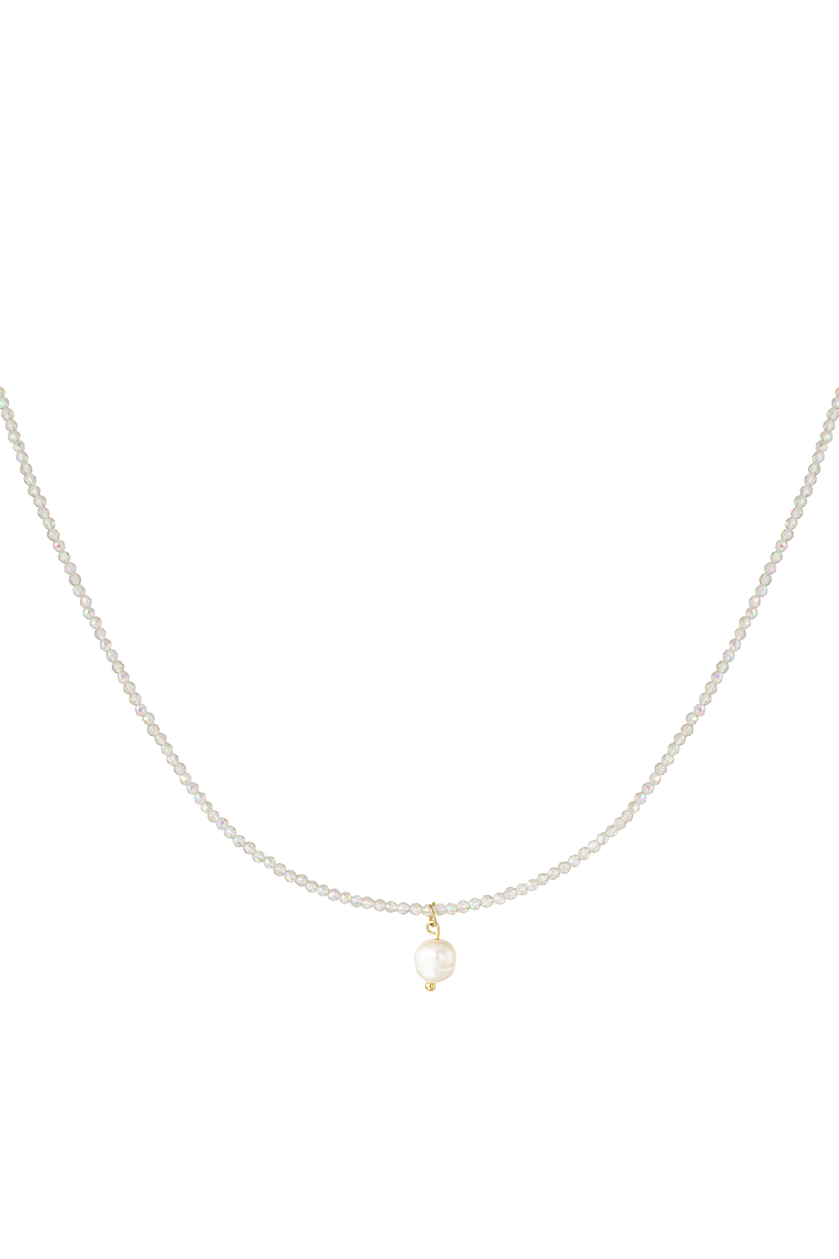 Necklace fancy moment pearl - transparent h5 