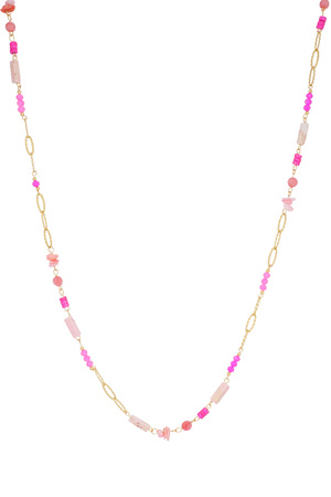 Long necklace summer feeling - pink gold h5 