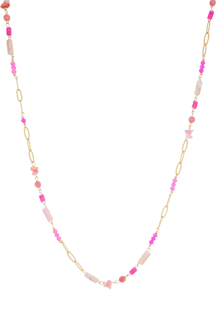Long necklace summer feeling - pink gold 
