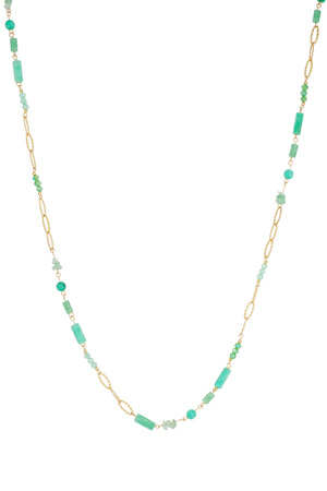 Long necklace summer feeling - green gold h5 