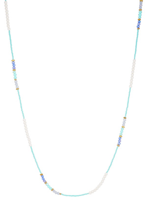 Necklace with beads - blue  h5 