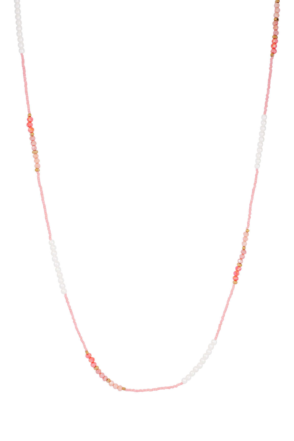 Necklace with beads - pink 