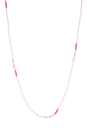 Necklace with beads - fuchsia  h5 