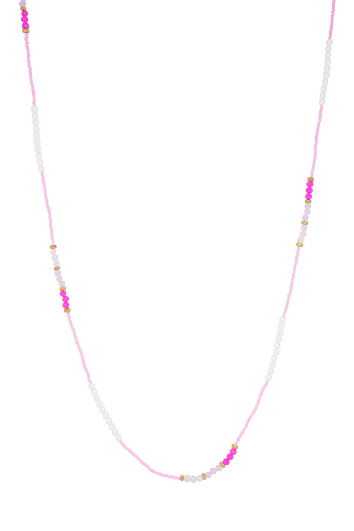 Necklace with beads - fuchsia  