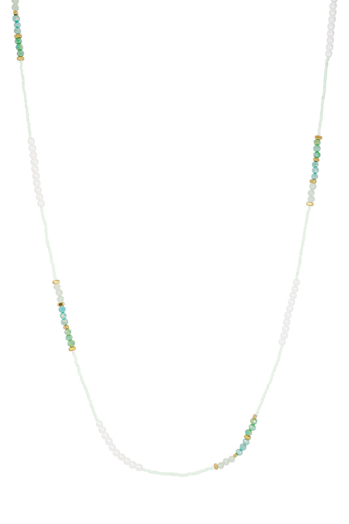 Necklace with beads - green  