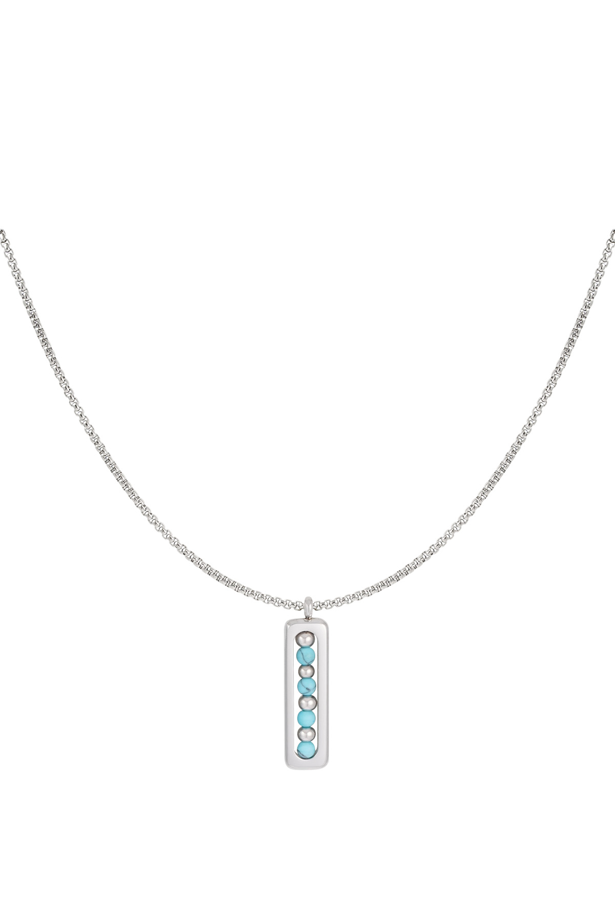 Men's necklace with ball charm - turquoise h5 