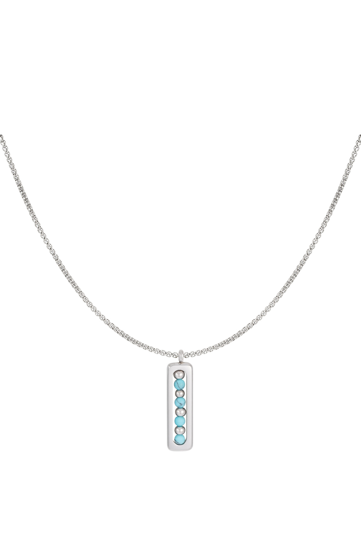 Men's necklace with ball charm - turquoise