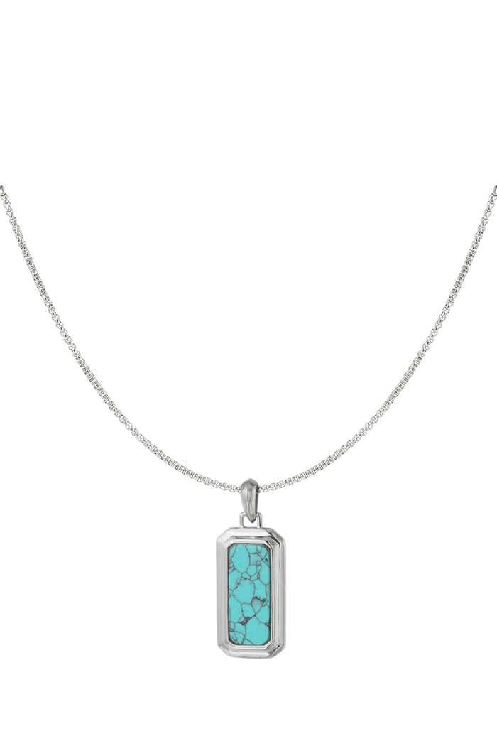 Men's necklace with pendant - turquoise  