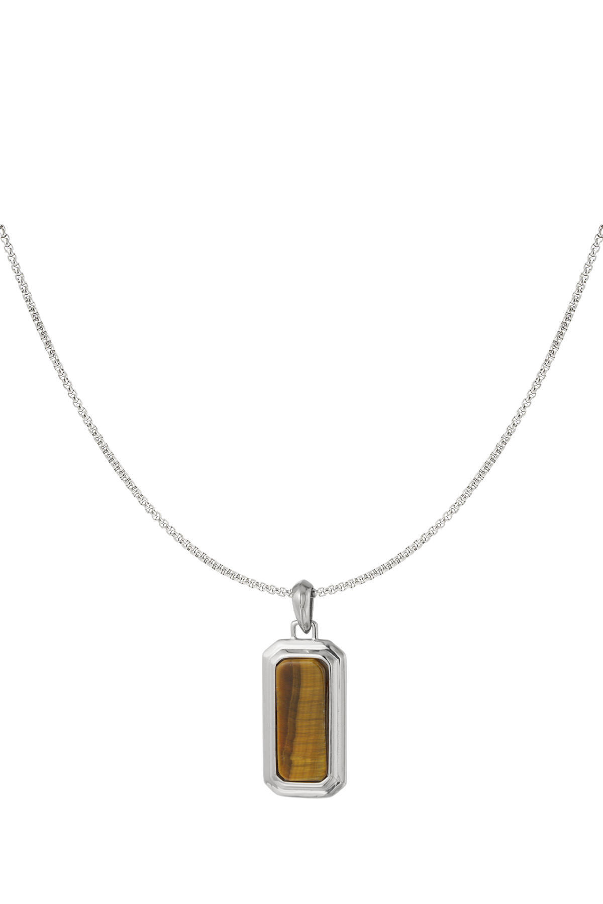 Men's necklace with pendant - brown 2