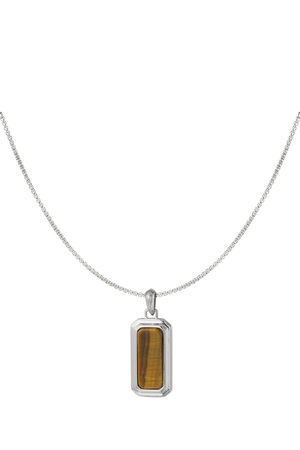Men's necklace with pendant - brown h5 