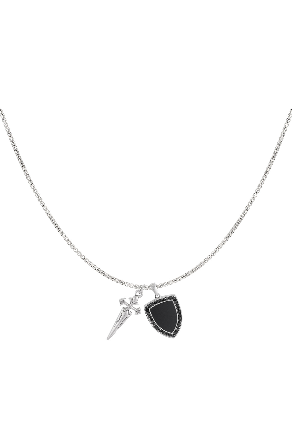 Knight men's necklace - silver 