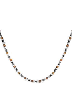 Men's necklace with charms and beads - brown  h5 