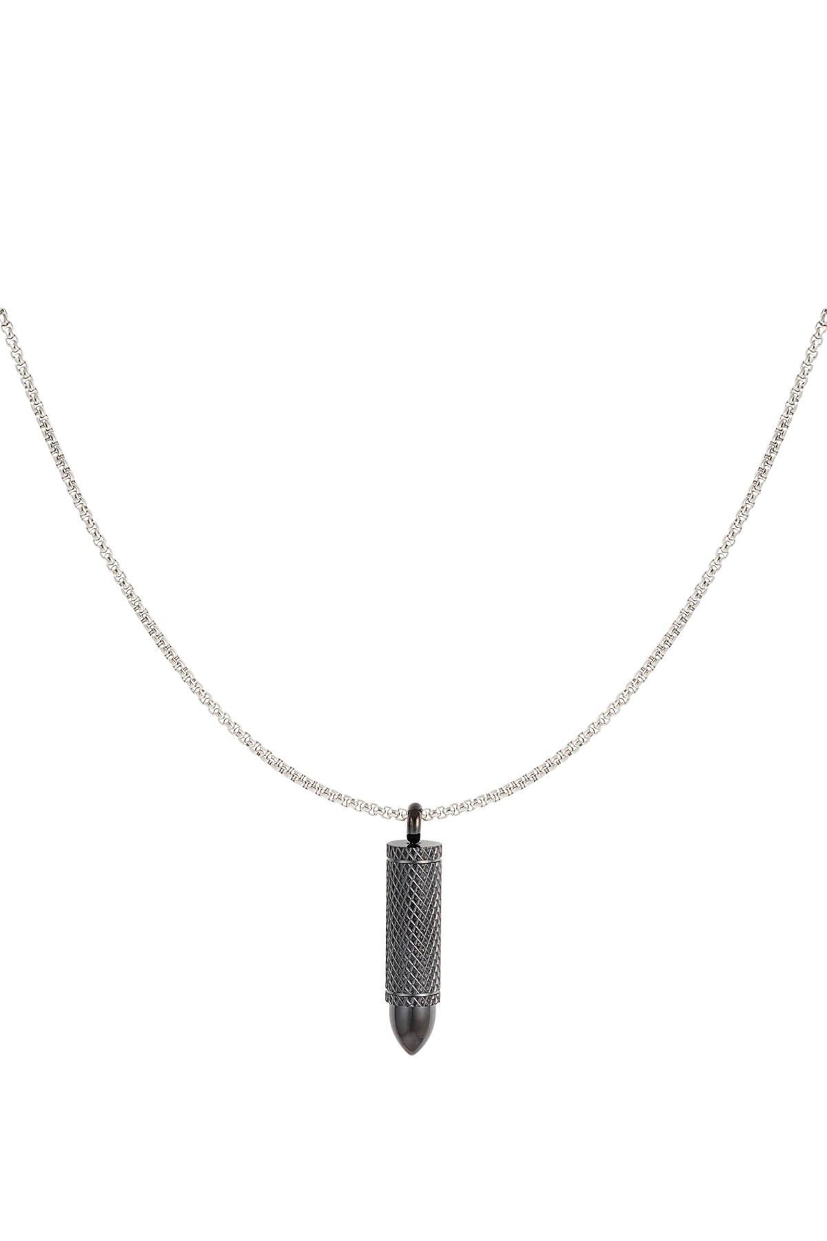 Men's necklace bullet - silver
