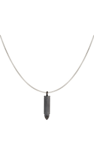 Men's necklace bullet - silver h5 