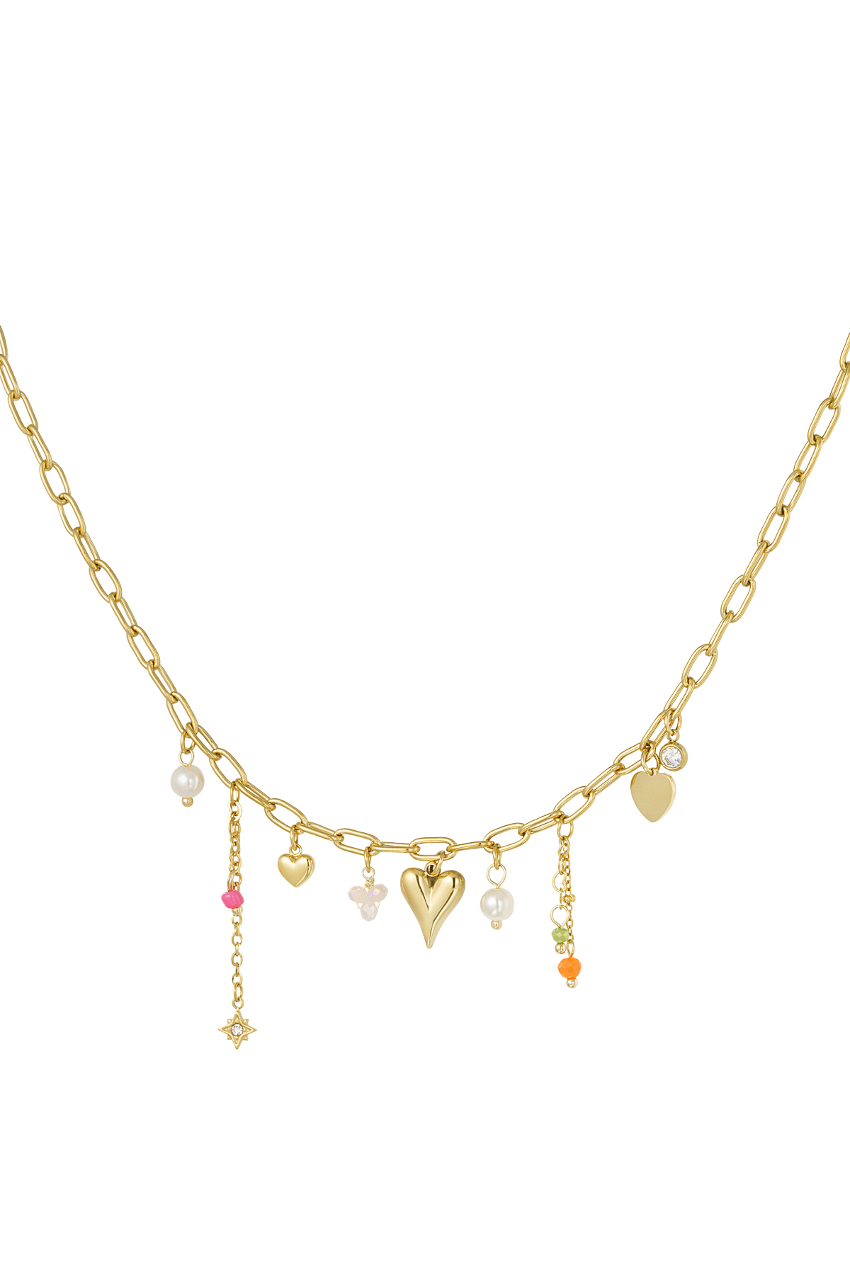 Charm necklace amore color - gold h5 