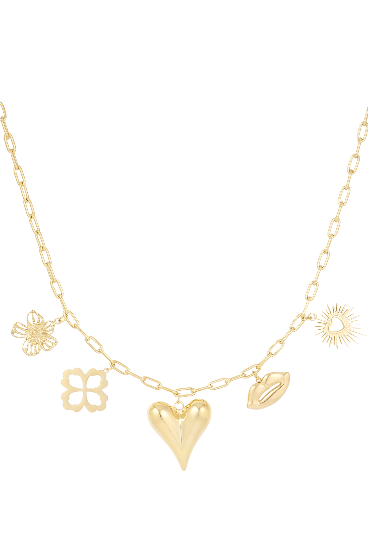 Love language charm necklace - Gold color 2